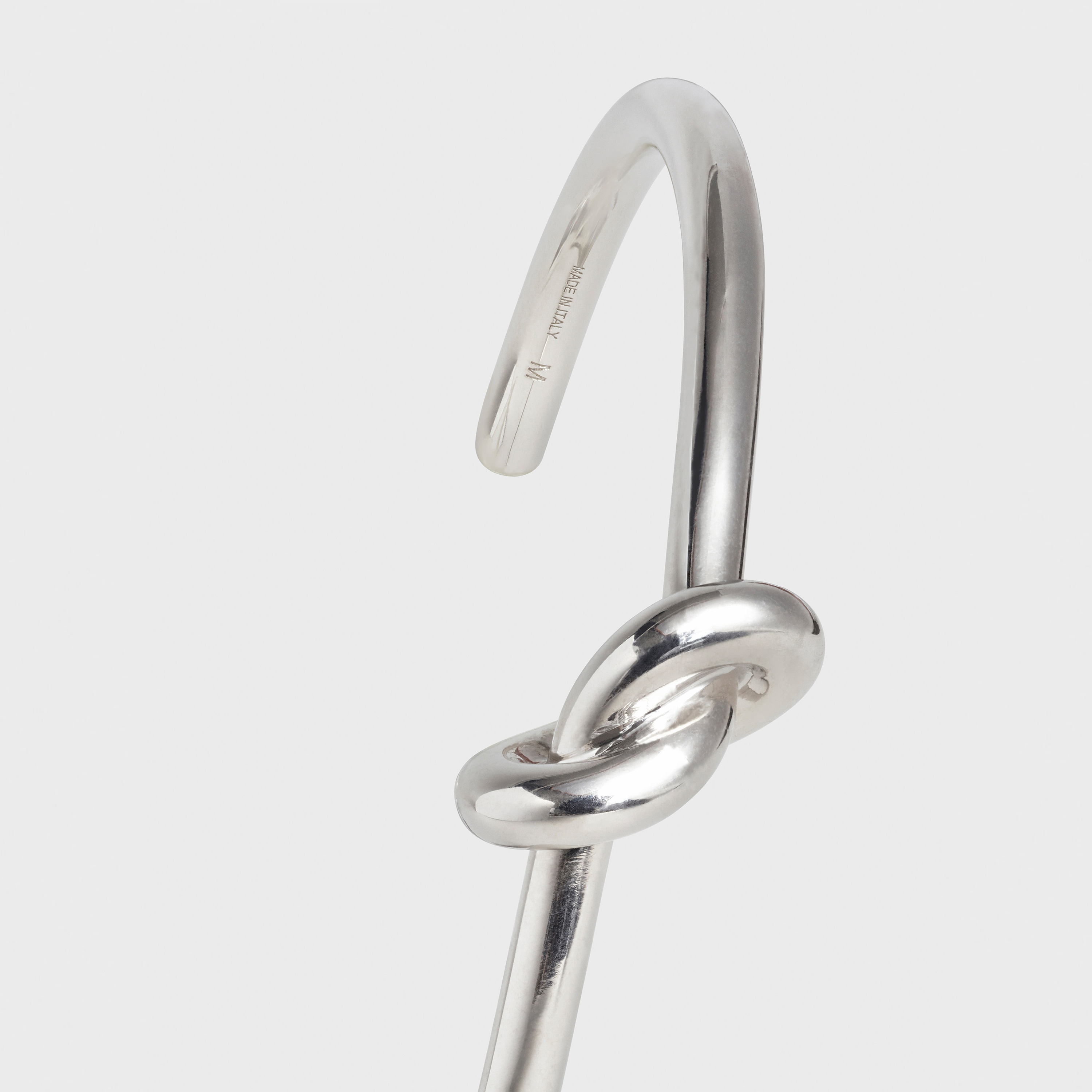 KNOT EXTRA-THIN BRACELET IN BRASS WITH RHODIUM FINISH - SILVER | CELINE