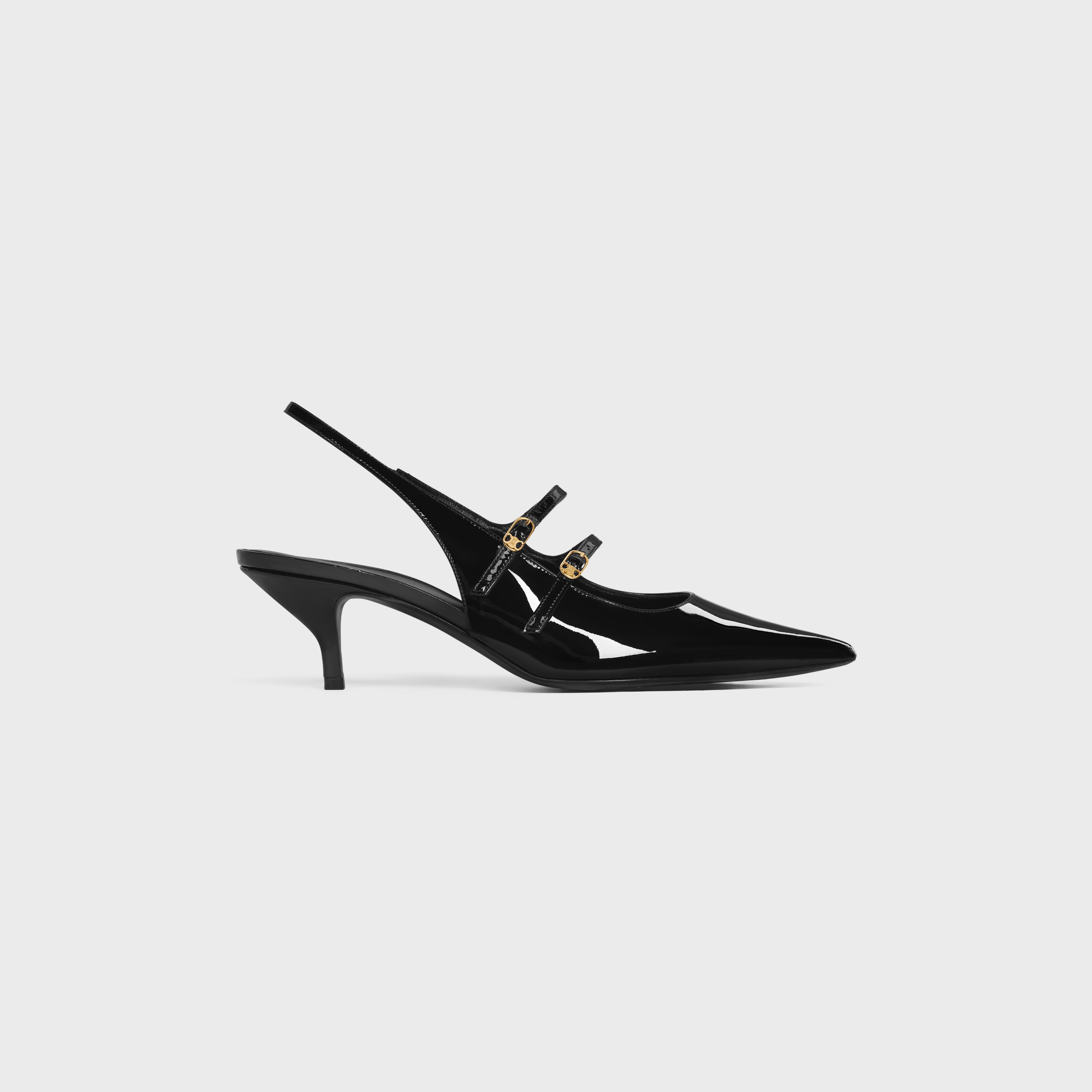 CELINE JUDY DOUBLE STRAP MARY JANE SLINGBACK IN PATENT CALFSKIN - BLACK -  - 2 | CELINE