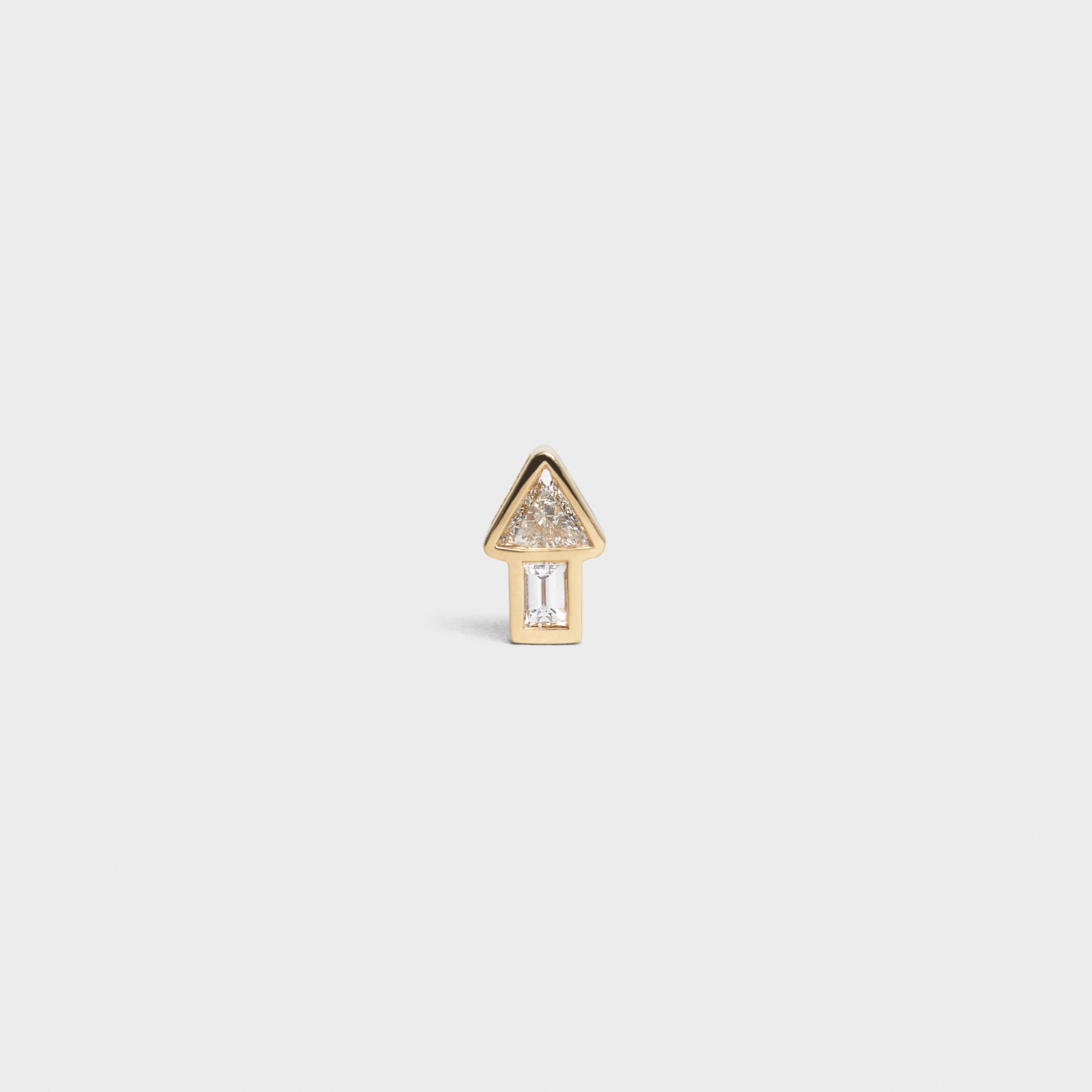 celine sentimental small arrow stud in yellow gold and diamond