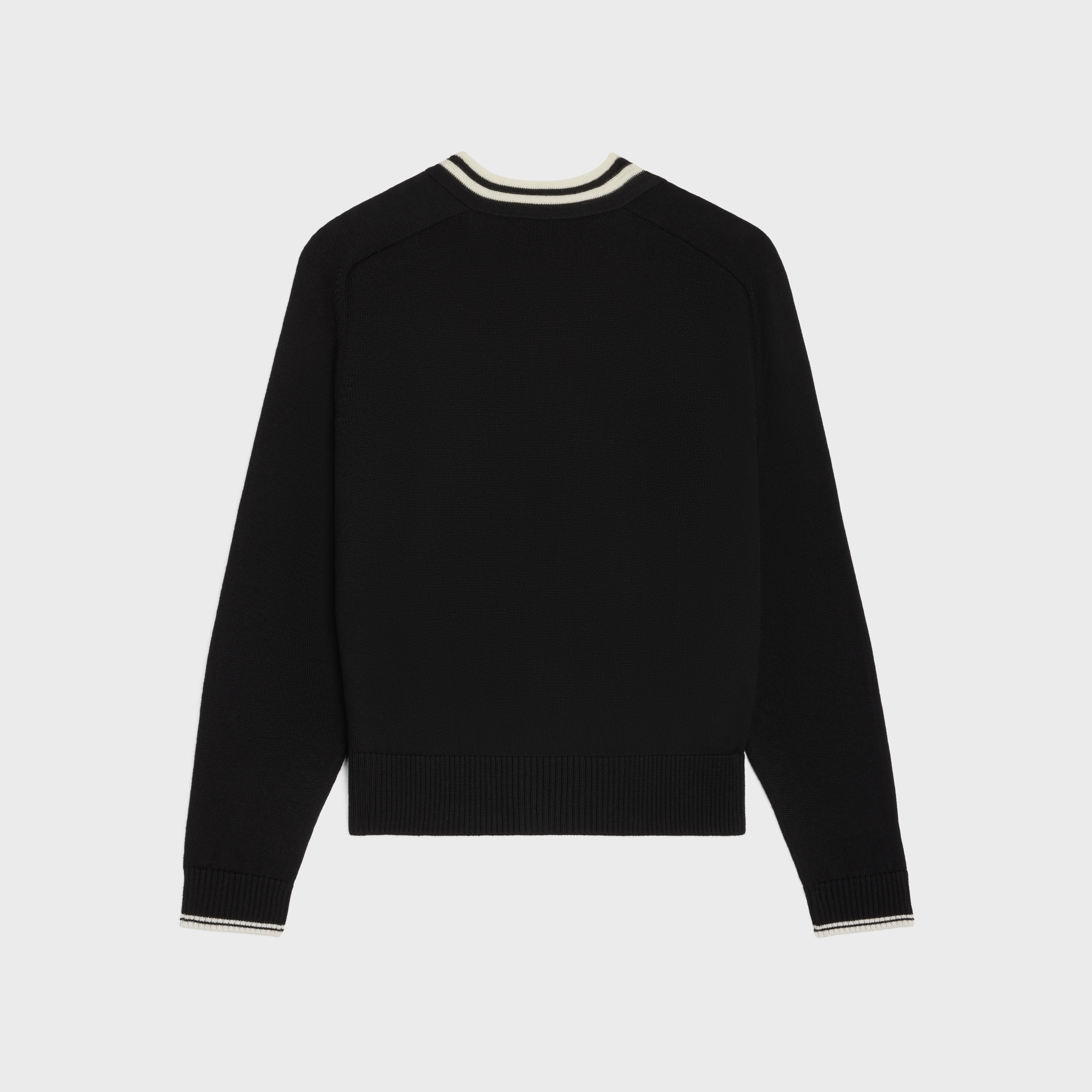 TRIOMPHE CARDIGAN IN WOOL - BLACK | CELINE