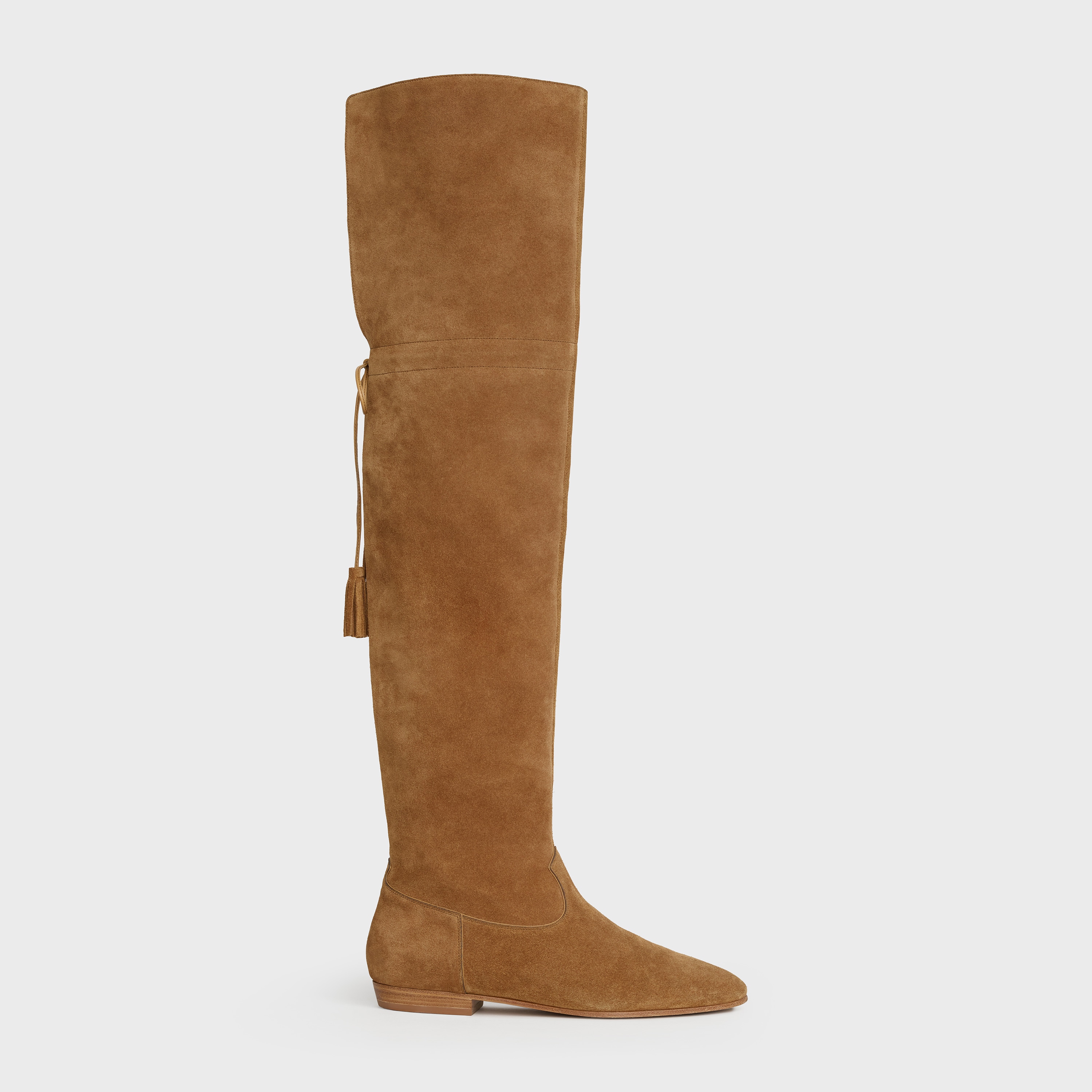 flat suede knee boots