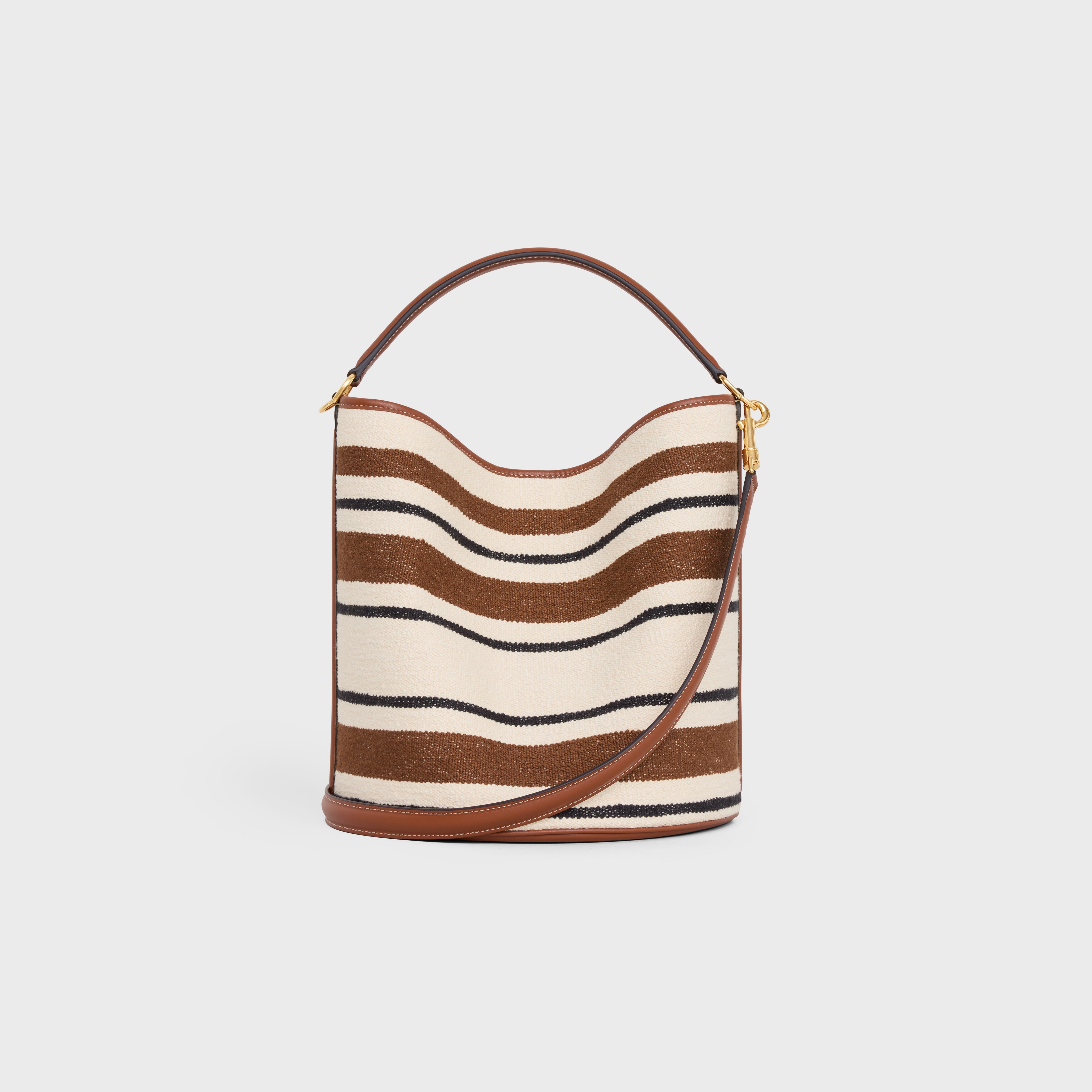 BUCKET 16 SOFT BAG IN STRIPED TEXTILE WITH CELINE JACQUARD - MULTICOLOR |  CELINE