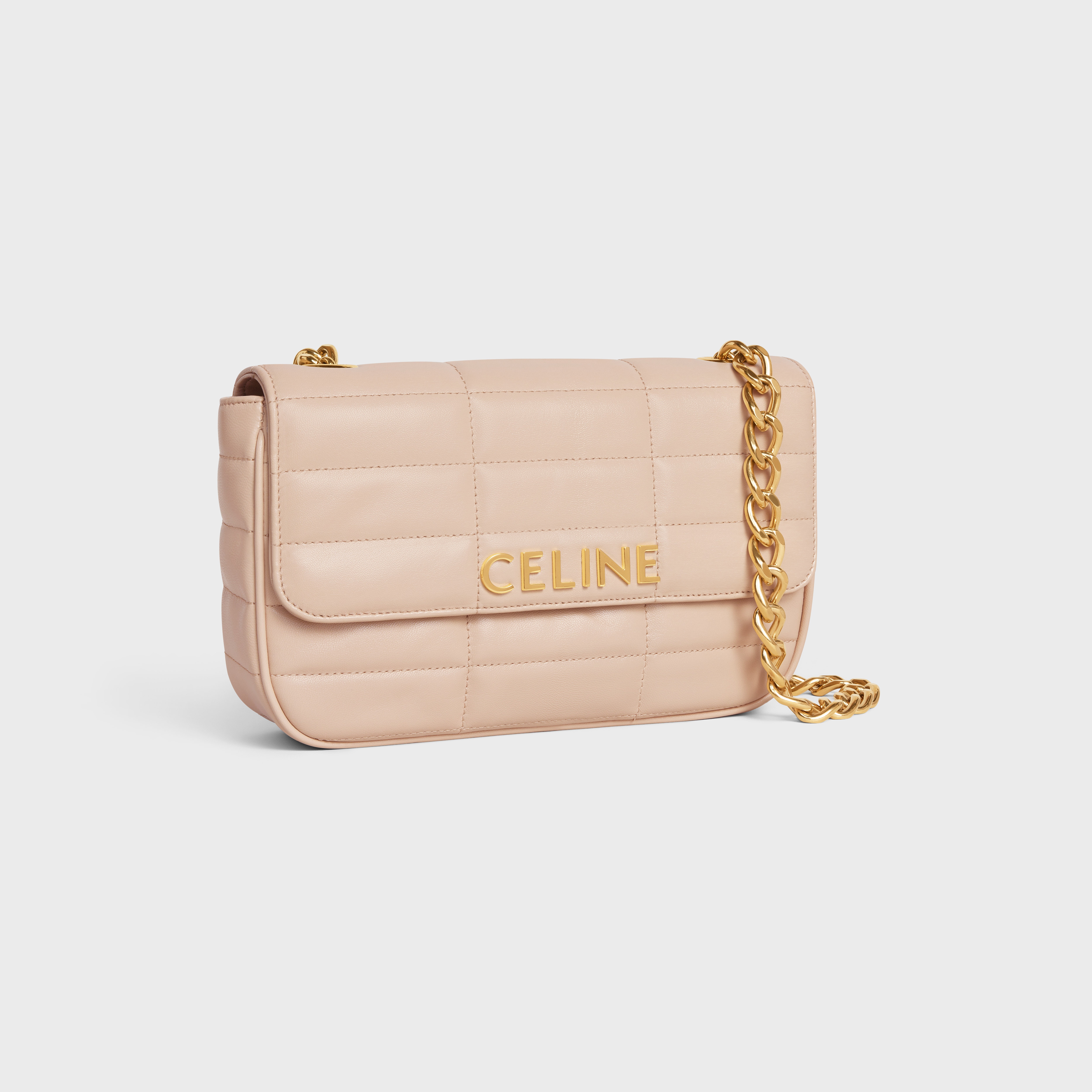 celine black quilted shoulder bag