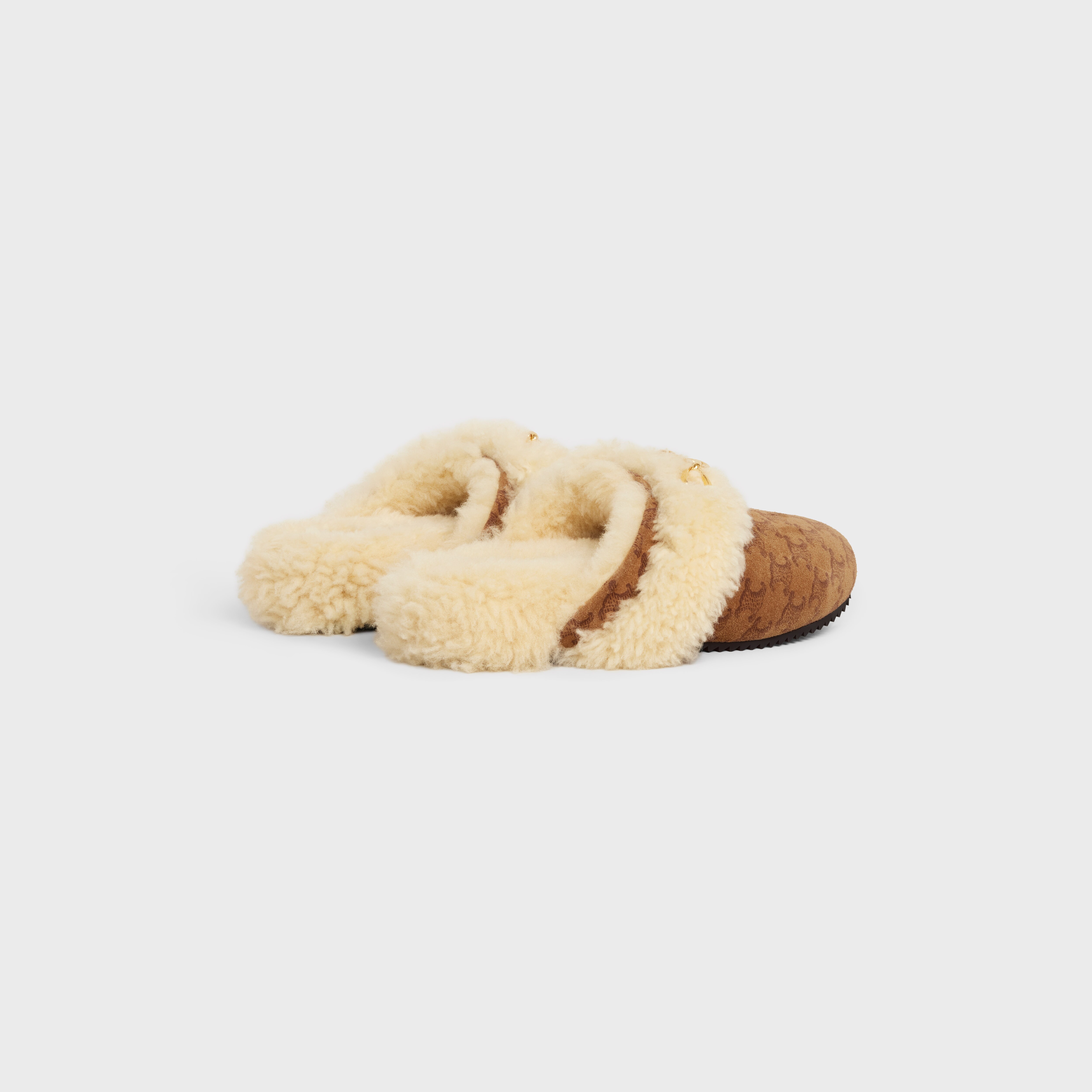 celine shearling slippers