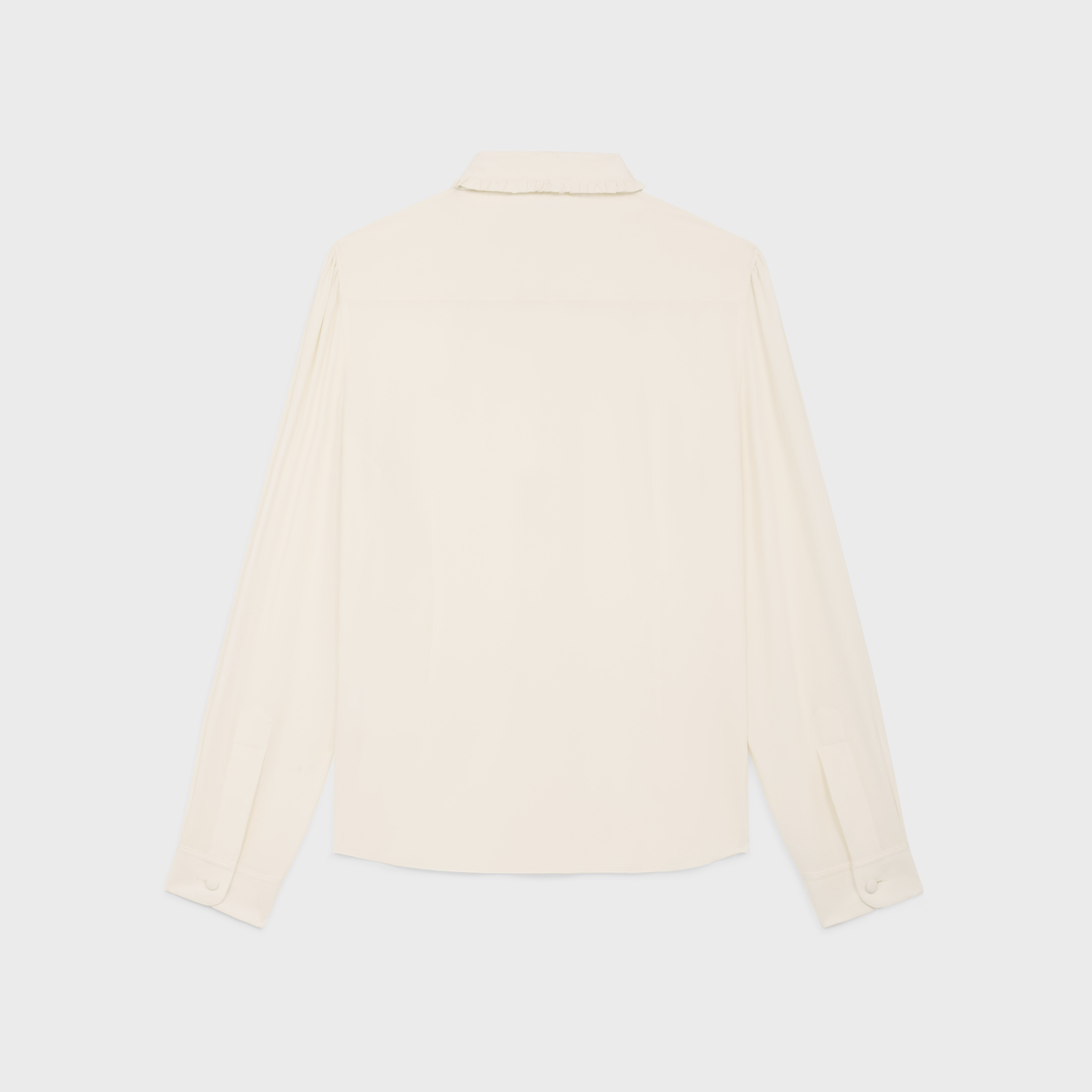 mia shirt in silk crêpe and acetate - IVORY -  - 2 | CELINE