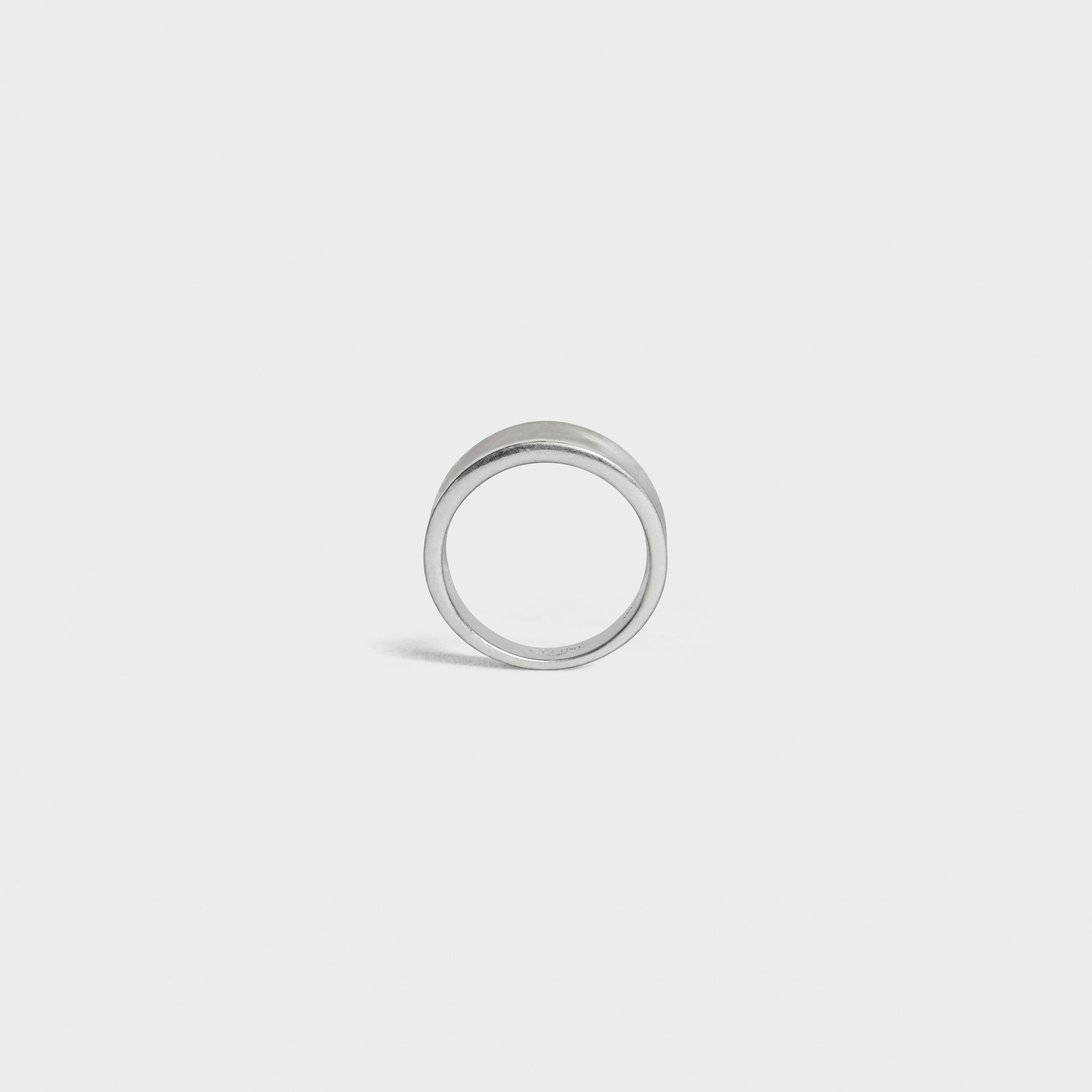 SIMPLE FORMS CURVED RING IN BRASS WITH RHODIUM FINISH